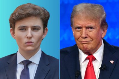 Barron Trump Makes Rare Public Appearance With His Father