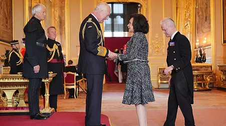 Iconic singer Shirley Bassey receives top honour from the King Charles III