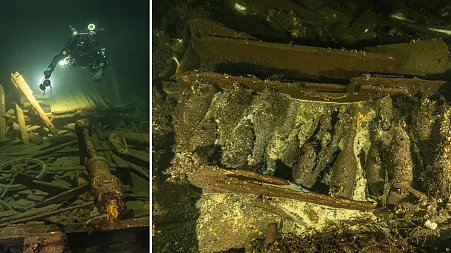 Polish divers unearth shipwreck loaded with 19th-century Champagne and luxury goods