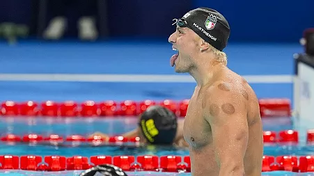 What are the red round marks on the skin of Olympic athletes?