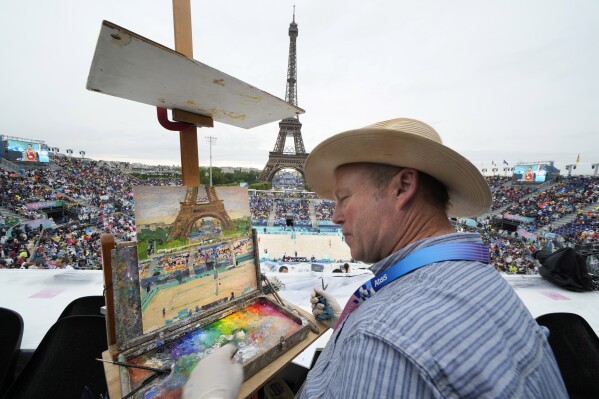 Meet the artist whose job is to paint beach volleyball at the 2024 Olympics