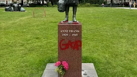 Anne Frank statue in Amsterdam defaced for second time in less than a month