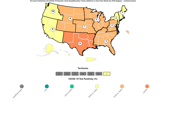 COVID Update: Map Shows Highest Rates Across US