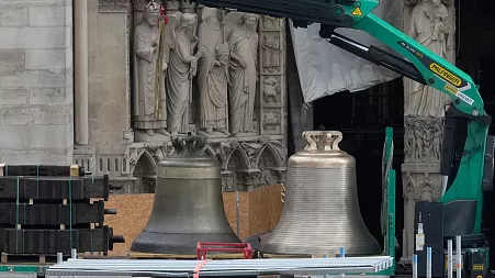 In Pictures: Notre Dame Cathedral's bells replaced during fire restoration