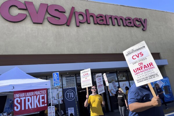 CVS workers strike at 7 Southern California stores for better pay and health care